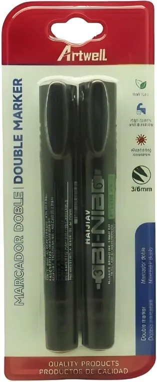 Artwell Permanent Double Black Marker 1 Big_BW-S1007-276.jpg. Artwell Permanent Double Black Marker
