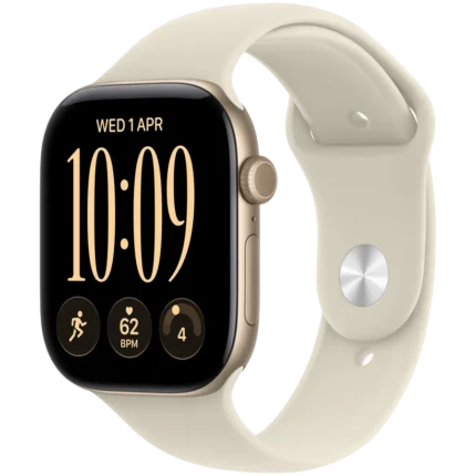 260911180018790980.jpg. Apple Watch Series 12 GPS 46mm Light Gold Aluminium Case with Sand Sport Ba