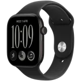 A. Apple Watch Series 12 GPS 46mm Black Aluminium Case with Black Sport Band -