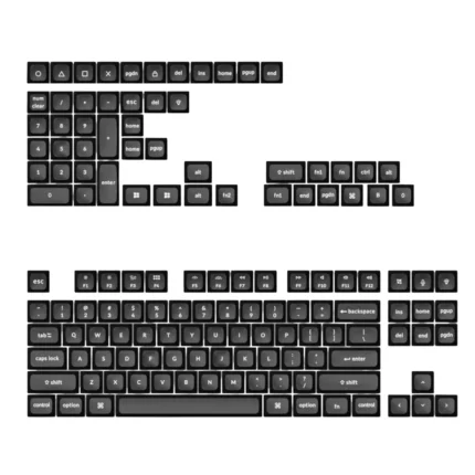 PBT-03_Keychron_double_Shot_KSA_PBTFull_Keycap__wr. Keychron double Shot KSA PBTFull Keycap Set - White On Black